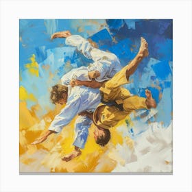 A Judo Throw Oil Painting Illustration 1718705044 1 Canvas Print