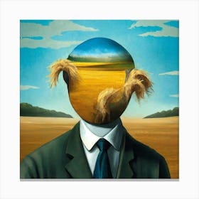 Man In A Field 1 Canvas Print