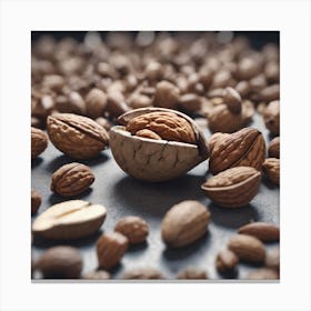 Almonds On A Table Canvas Print