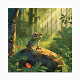 Frog In The Forest Canvas Print