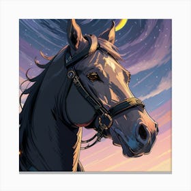 Horse In The Night Canvas Print