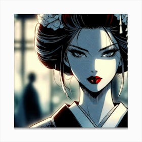 Geisha Creative Illustration Artwork 34 Canvas Print