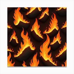 Seamless Pattern Of Fire 1 Canvas Print