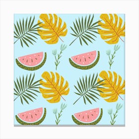 Watermelon Leaves Fruit Foliage Canvas Print