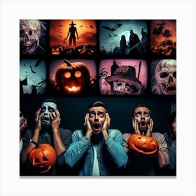 Halloween Tv Screen Canvas Print