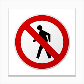 No Walking Sign.A fine artistic print that decorates the place.61 Canvas Print