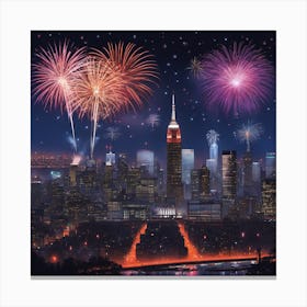 New York City Fireworks Canvas Print