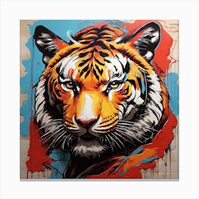 Pop Art graffiti Tiger Canvas Print