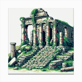 8-bit ancient ruins Canvas Print