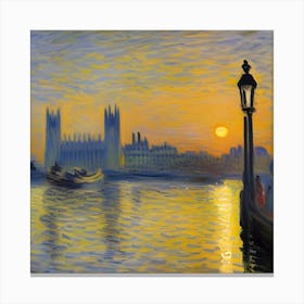 Sunset Over The Thames Canvas Print