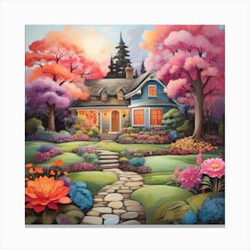 House In The Garden Canvas Print