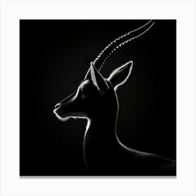 Silhouette Of Gazelle Canvas Print