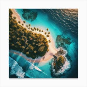Aerial View Of A Tropical Island 1 Canvas Print