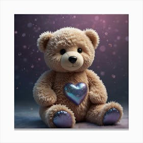 Teddy Bear With Heart 3 Canvas Print