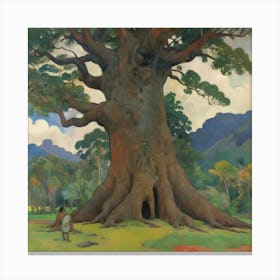 The Big Tree Te Raau Rahi 1891 Paul Gauguin Art Print 2 Canvas Print