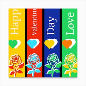 Valentine'S Day Banners Canvas Print