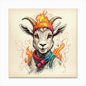 Goat In Flames 6 Canvas Print