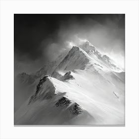 Black And White Mountain Painting Lienzo