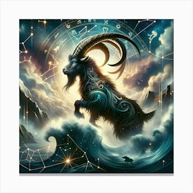 Capricorn's Enchantment: A Surreal Astrological Odyssey Canvas Print