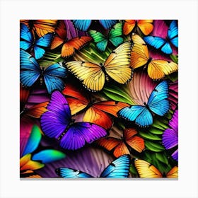 Colorful Butterflies 50 Canvas Print