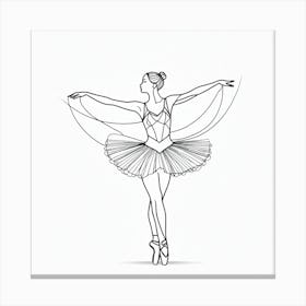 Ballerina Drawing Canvas Print