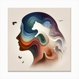 Abstract Woman'S Head Canvas Print