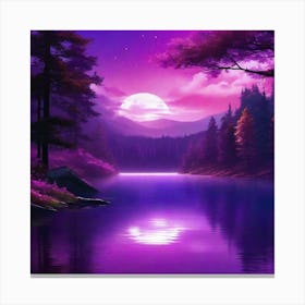 Purple Lake Wallpaper Canvas Print