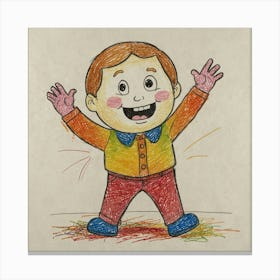 Boy With Arms Up Canvas Print