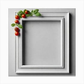 White Frame With Tomatoes 1 Canvas Print