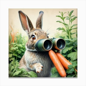 Rabbit With Binoculars 3 Canvas Print