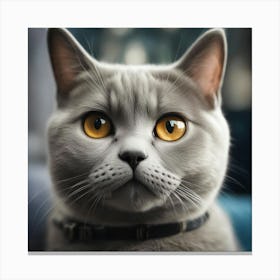 A Cute British Shorthair Kitty, Pixar Style, Watercolor Illustration Style 8k, Png (11) Canvas Print