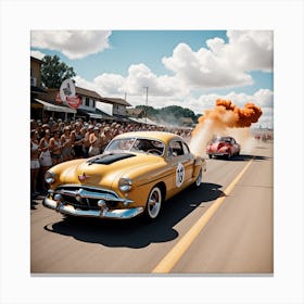 Classic Car Parade Canvas Print