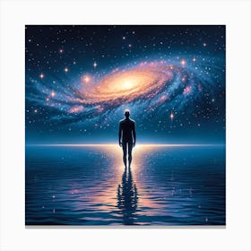 Man Standing In The Water Canvas Print