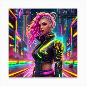 Neon Girl 31 Canvas Print