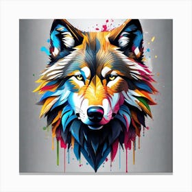 Colorful Wolf Canvas Print