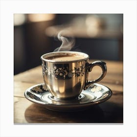 Coffee Cup With Steam Canvas Print