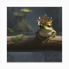 Frog With Crown Canvas Print