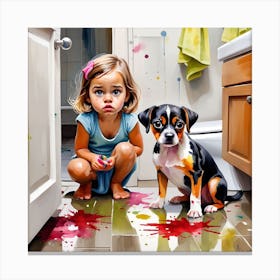 Girl in trouble Canvas Print