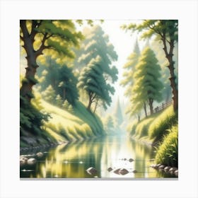 River In The Forest 61 Canvas Print