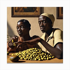 'Two Men And A Woman' Canvas Print