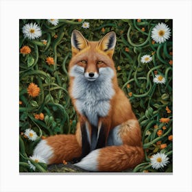 Fox In The Meadow 2 Canvas Print