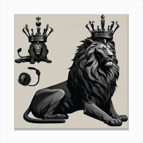 Lion With Crown 3 Canvas Print