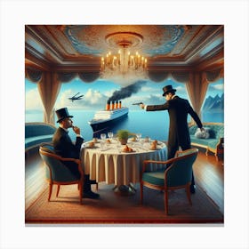 Dinner At The Schooner Canvas Print