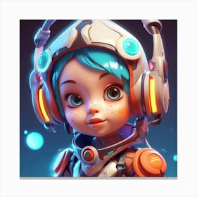 Girl In Space 2 Canvas Print