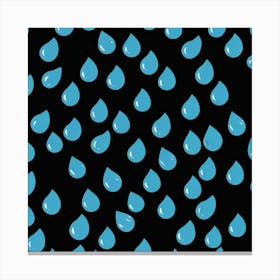 Raindrops On Black Art Print Canvas Print