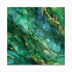 Abstract Emerald Green Painting 1 Canvas Print