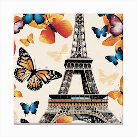 Paris With Butterflies 184 Canvas Print