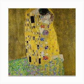 The Kiss (Der Kuß) "Lovers Embrace" by Gustav Klimt 1907 - Hd Remastered Original SIGNED Version of "The Kiss" 1907 Oil on Canvas - by Infamous Austrian Painter Gustav Klimt (1862–1918) Canvas Print