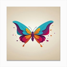 Default Minimalist Extravagantly Colored Butterfly Busting Out 3 Canvas Print