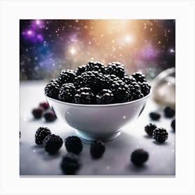 Blackberries In A Bowl 1 Canvas Print